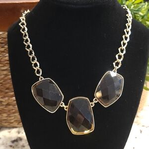 Dana Buchman - Gold and Topaz Acrylic Gem Necklace